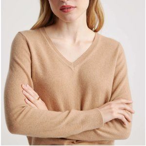 Quince Mongolian Cashmere V-Neck Sweater Medium